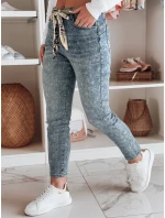 Dámské džínové kalhoty slim fit s páskem FLORAJIN blue FashionStreet UY2463
