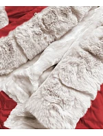 Dámská zimní bunda s kapucí na medvídka červená-ecru (b530-4046) Dámská zimní bunda s kapucí na medvídka červená-ecru (b530-4046)