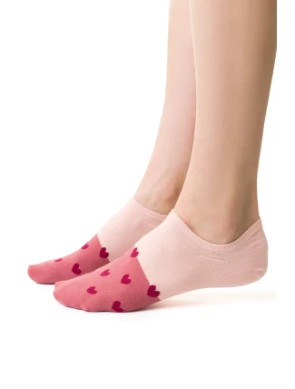 Steven 021 vzorované ponožky barva:růžová/hearts 059