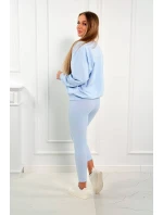 3-dílný set mikina + top + legíny modrá