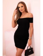 Dámská bavlněná hippi sukni s krátkým rukávem černá