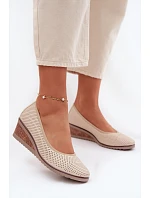 Dámské polobotky na platformě Vinceza 58629 světle béžové