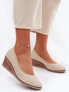 Dámské polobotky na platformě Vinceza 58629 světle béžové