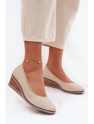 Dámské polobotky na platformě Vinceza 58629 světle béžové