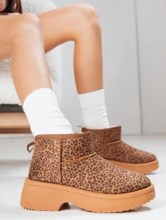 Dámské sněhule na silné podrážce s leopardím potiskem FashionStreet ZY1280