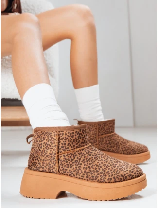 Dámské sněhule na silné podrážce s leopardím potiskem FashionStreet ZY1280