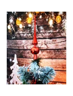 VRCHOL VÁNOČNÍHO STROMKU 25 CM VYSOKÝ ČERVENÝ