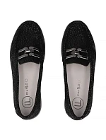 Dámské kožené mokasíny na platformě polobotky černé Filippo DP7652