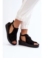 Zazoo 2914 Dámské sandály z semiše Černé Zazoo 2914 Dámské sandály z semiše Černé