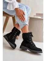 Dámské podšité boty workery na zip černé Mivael