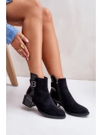 Elegantní Boty Na Podpatku Zateplené MR880-040 Černé