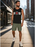 Pánská košile bez rukávů černá FashionStreet RX5652