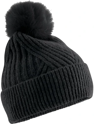 Beechfield B 529 Pletená čepice s bambulí "Snow Luxe" 53.0529 black Beechfield B 529 Pletená čepice s bambulí "Snow Luxe" 53.0529 black