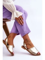 Zazoo 40327 Kožené nášlapné sandály zlaté