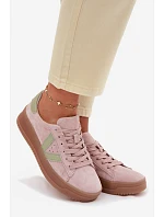 Dámské tenisky z přírodního semiše na platformě Vinceza 79597 růžové