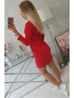 Šaty s 3D grafikou ptáka červené Šaty s 3D grafikou ptáka červené