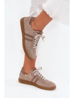 Semišové Nízké Tenisky Dámské Tmavě Béžové Zazoo N1068 Semišové Nízké Tenisky Dámské Tmavě Béžové Zazoo N1068