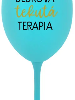 DEDKOVA TEKUTÁ TERAPIA - tyrkysový pohár na víno 350 ml