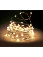 DRÁTĚNÉ SVĚTLO GIRLANDA NA BATERIE 100 VEDL TEPLÁ BÍLÁ BLESK