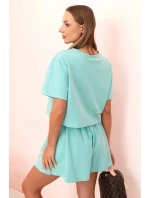 Dámský bavlněný komplet s širokými šortkami mincovna
