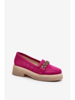 Zazoo 3429/W Dámské semišové mokasíny s ozdobou Fuksie Zazoo 3429/W Dámské semišové mokasíny s ozdobou Fuksie