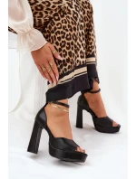 Dámské Sandály Na Podpatku A Platformě Eko Kůže Bílé Lomman