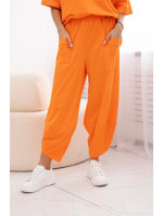 Bavlněný komplet halenka + kalhoty pomeranč