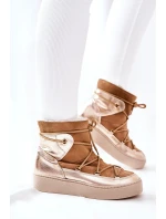 Zateplené Semišové Sněhule Camel Clarem