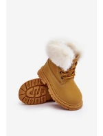 Dětské Trapery Botky na Zip s Kožešinou Camel Gerande