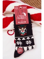 Pánské Vánoční Pestrobarevné Ponožky S Sobem Černé