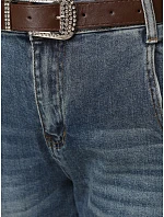 Dámské baggy džíny s páskem, modré, FashionStreet UY3193 Dámské baggy džíny s páskem, modré, FashionStreet UY3193