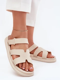 Dámské Gumové Klapky S Páskem Béžové Tavirae