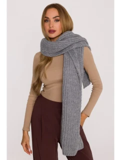 M896 Žebrovaná šála - šedá