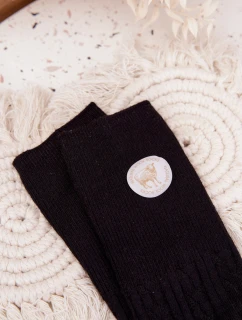 Dámské dlouhé vlněné ponožky – černé