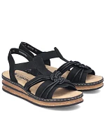 Dámské sandály s gumovou podrážkou černé Rieker 62969-00