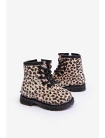 Dětské Botky Ocílené s Zipem Bežové Goopy