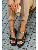 Dámské Sandály S Mašlí D&A CR956 Zlaté