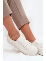 Dámské zateplené nízké tenisky Big Star – bílé