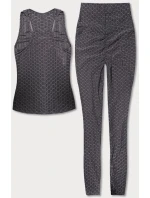 Dámský sportovní komplet - top a legíny YW88037-2 Tmavě šedá - J.STYLE Dámský sportovní komplet - top a legíny YW88037-2 Tmavě šedá - J.STYLE
