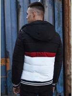 Pánská prošívaná zimní bunda s kapucí černá FashionStreet TX4869 Pánská prošívaná zimní bunda s kapucí černá FashionStreet TX4869