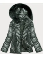 Dámská zimní bunda v army barvě s odepínací kapucí S'west (B8180-11) Dámská zimní bunda v army barvě s odepínací kapucí S'west (B8180-11)