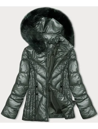 Dámská zimní bunda v army barvě s odepínací kapucí S'west (B8180-11) Dámská zimní bunda v army barvě s odepínací kapucí S'west (B8180-11)