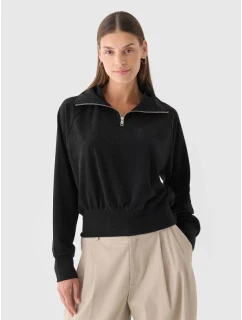 Dámská velurová mikina 4F 4FRAW24TSWSF2054-20S bez kapuce