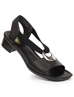 Dámské kožené sandály s gumovými pásky černé Rieker 62662