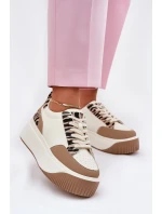 Dámské tenisky na masivní platformě Zebra Bežové Tamorniel