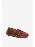 Mokasyny Barefoot z přírodního semiše Zazoo 10220 hnědé Mokasyny Barefoot z přírodního semiše Zazoo 10220 hnědé