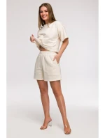 B295 Šortky s kapsami - vanilka