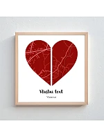 Personalizovaný magický fotoobraz v rámu - čtverec 20x20 - Dvě místa, jedno srdce