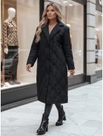 Dámský prošívaný dlouhý kabát TRENDIFY černý FashionStreet TY4378z