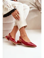 Lakované Baleríny Na Nízém Podpatku S Špičatými Nosíky Bordové Anarinne